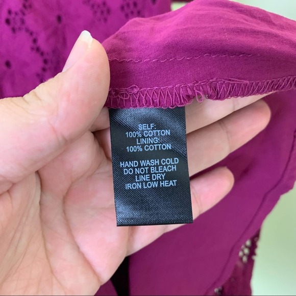 Lulu’s Biscay Magenta Ruffled Eyelet Lace Sleeveless Dress in Large - Picture 14 of 15